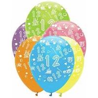 Age 12 Latex Balloons - Bright Mix 6pk
