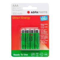 Agfa Rechargeable AAA 1.2V Batteries 4 Pack, Assorted