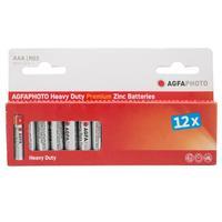 Agfa Zinc Chloride Heavy Duty AAA Batteries 12 Pack, Assorted