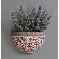 Aged Ceramic Wall Planter in Blue by Fallen Fruits