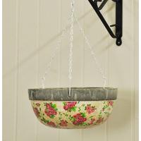 Aged Ceramic Hanging Basket (Rose Colour) by Fallen Fruits