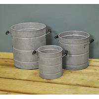 Aged Zinc Churns (Set of 3) by Rustic Garden