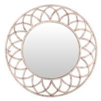 Aged Metal Round Mirror