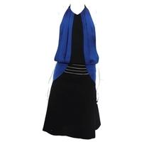 Aganovich & Yung Size 10 Black and Navy Blue Wool Pinafore
