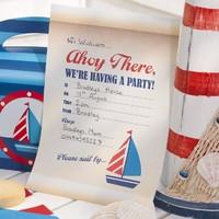 Ahoy There 1st Birthday Party Invitations