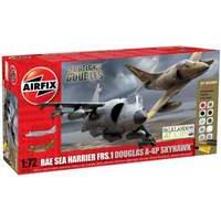 Airfix Dogfight Doubles Douglas A4-B and Harrier FRS1 1:72 Scale Plastic Model Gift Set
