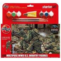 Airfix 1:32 Scale WWII US Infantry Multipose Starter Gift Set