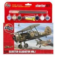 Airfix 1:72 Gloster Gladiator Mk.I Starter Aircraft Model Set (Medium)