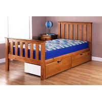 Aisprung Napoli High Foot End Pine Bed With 2 Under Drawers