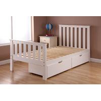 Airsprung Napoli White High Foot End Bed With 2 Under Drawers