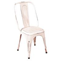 aix stackable metal dining chair in white