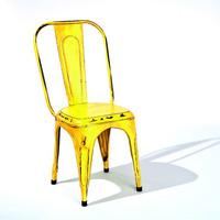 aix stackable metal dining chair in yellow