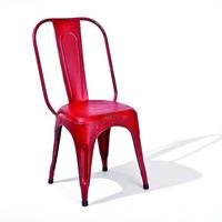 Aix Stackable Metal Dining Chair In Red