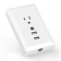 AIAWISS LED Night Light with Automatic Dusk to Dawn Sensor and 5V 2.4A Dual USB Wall outlet ChargerWall Socket Adapter Plug White