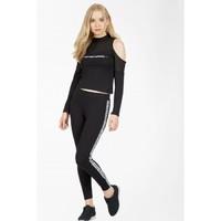 AIRTEX PANELLED SLOGAN COLD SHOULDER TOP
