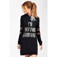 airtex insert slogan hoodie dress