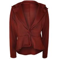 aimee plain peplum jacket wine