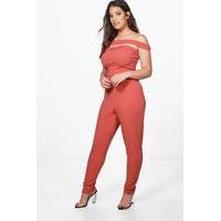 Aimee Off The Shoulder Crepe Jumpsuit - rose