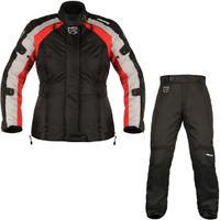 akito tornado ladies motorcycle jacket amp trousers black red black ki ...