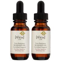 A\'kin Oils Pure Radiance Rosehip Oil - Certified Organic Duo 23ml x 2