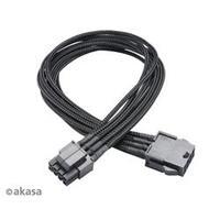 akasa flexa p8 black fully braided 8 pin atx psu 40cm ext cable