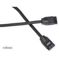 akasa sata revision 30 6gbs black round data cable 100cm with secure l ...