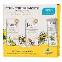 A´kin Strengthen & Smooth Hair Trio with Bonus Leave in Conditioner