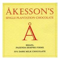 akessons brazil fazenda sempre firme 55 dark milk chocolate bar