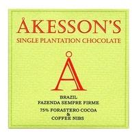 Akesson\'s, Brazil Forastero, 75% dark chocolate, coffee & nibs bar