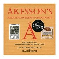 Akesson\'s, Madagascar, 75% dark chocolate & black pepper bar
