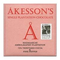 Akesson\'s, Madagascar, 75% dark chocolate & pink pepper bar - Best before: 31st July 2017