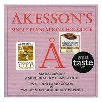 Akesson\'s, Madagascar, 75% dark chocolate & wild pepper bar