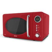 akai a24006r microwave oven in red 700w 20l digital 3yr gtee