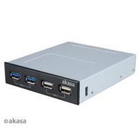 Akasa 3.5 Internal 4-Port USB Panel, 2 x USB 3.0 & 2 x USB 2.0