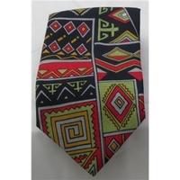 Akbarallys navy & red silk patterned tie