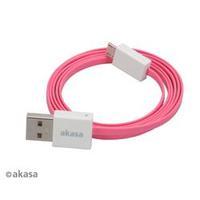 Akasa PROSLIM, Sleek and Slim, USB Charge & Sync cable 100cm Pink