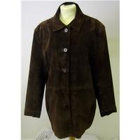 AK Anne Klein - Size: M - Dark Brown Smart leather jacket