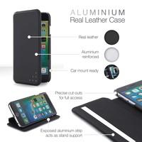 Aluminium Lined Slim Stand Case for iPhone 7  Black/Silver