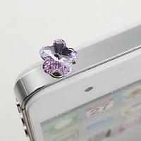 Alloy Zircon Plum Blossom Pattern Anti-dust Plug(Random Colors)