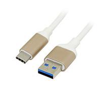 Alloy Shell USB-C USB 3.1 Type C Male Connector to Type A Male Data Cable for Chromebook Macbook White
