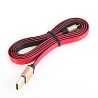 Aluminum Noodles USB 2.0 Charger Cable Cord for Samsung Android Smartphone General Cable (1.0 M)