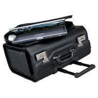 Alassio San Remo Multi-section Leather-look Trolley Pilot Case (Black)