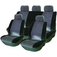 Alpha- Full Set Seat Covers with 5 Headrest Covers & Zipper Split Rear
