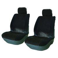 Alpha - Front Seat Cover Pairs with 2 Headrest Covers in All Black