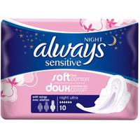 Always Night Ultra Sensitive Towels With Wings 10 Pack