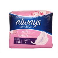 Always Sensitive Towels with Wings Ultra Long 12