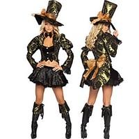Alice In Wonderland Cosplay Party Costume Movie/TV Theme Costumes Festival/Holiday Halloween Costumes Black Solid Dress / Hat Halloween Female
