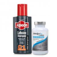 Alpecin Caffeine Shampoo C1 & MediGro Advanced Hair Supplement Treatment Pack for Men