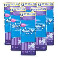 always maxi long super plus with wings 6 pack