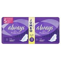 Always Ultra Protection Jumbo Pack 22 Long with Wings